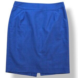 J Crew Factory Pencil skirt in double-serge cotton Royal Blue Size 10